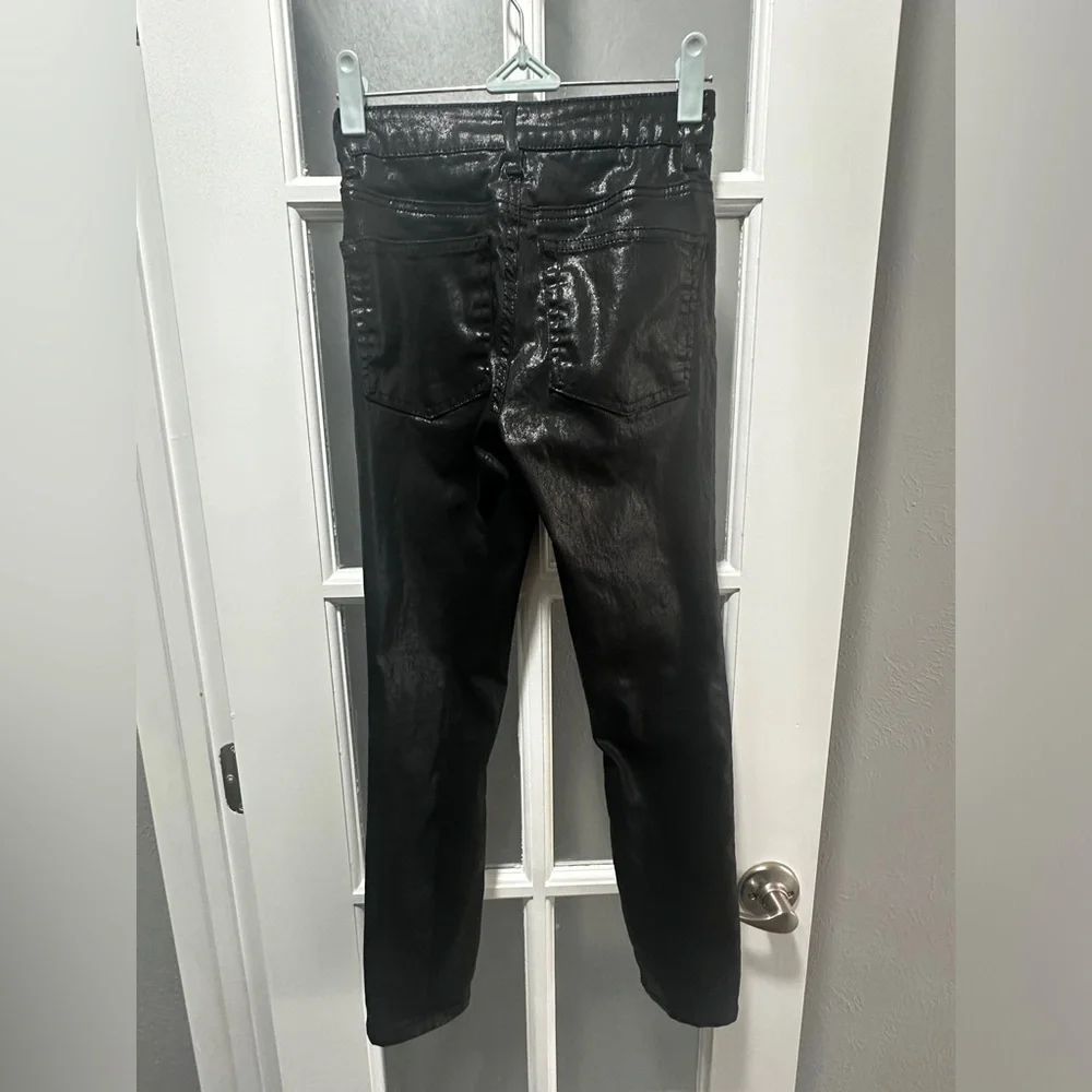 ASOS DESIGN faux leather straight leg pants in black - Picture 5 of 6